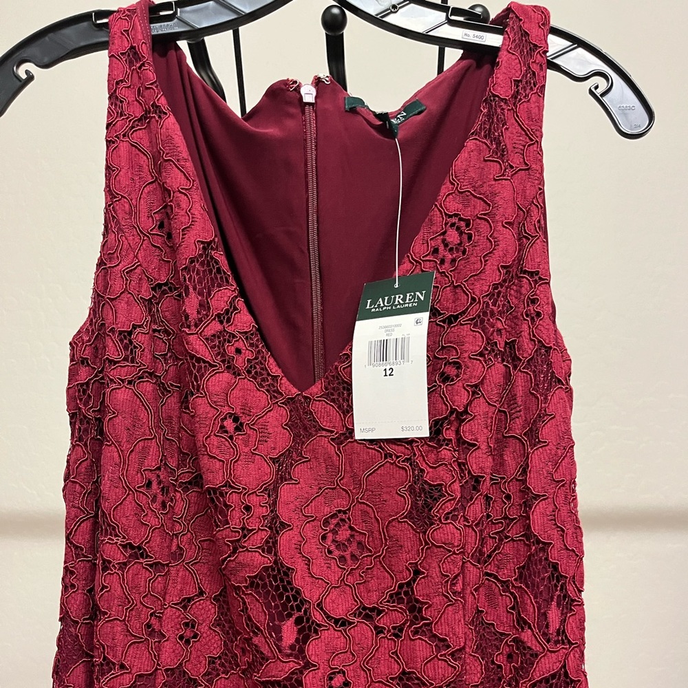 Ralph Lauren floor length lace formal dress.  NWT